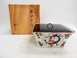 富田静山 枡形水指を買い取った実績 - 茶道具の買取・売却はいわの美術